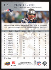 Tedy Bruschi Autographed 2008 Upper Deck Card #115 New England Patriots SKU #260581