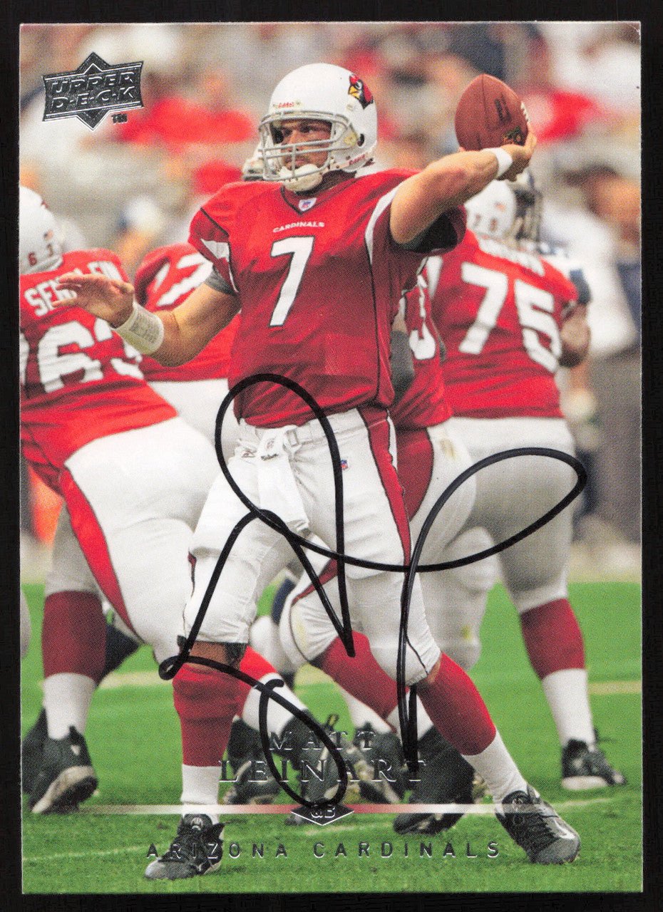 Matt Leinart Autographed 2008 Upper Deck Card #2 Arizona Cardinals SKU #260584