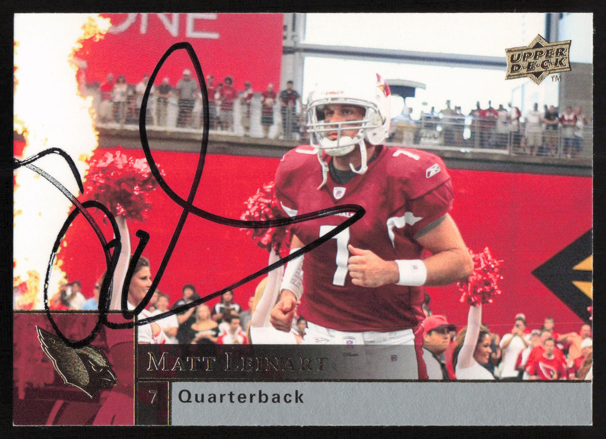 Matt Leinart Autographed 2009 Upper Deck Card #6 Arizona Cardinals SKU #260588