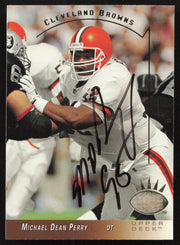 Michael Dean Perry Autographed 1993 Upper Deck SP Card #63 Cleveland Browns SKU #260599