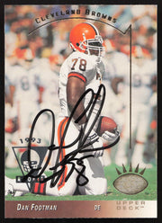Dan Footman Autographed 1993 Upper Deck SP Rookie Card #59 Cleveland Browns SKU #260622