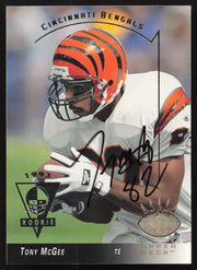 Tony McGee Autographed 1993 Upper Deck SP Rookie Card #50 Cincinnati Bengals SKU #260623