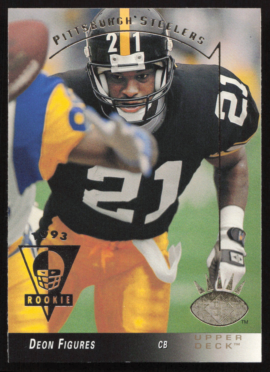 Deon Figures Autographed 1993 Upper Deck SP Rookie Card #217 Pittsburgh Steelers (Signed on Back) SKU #260629