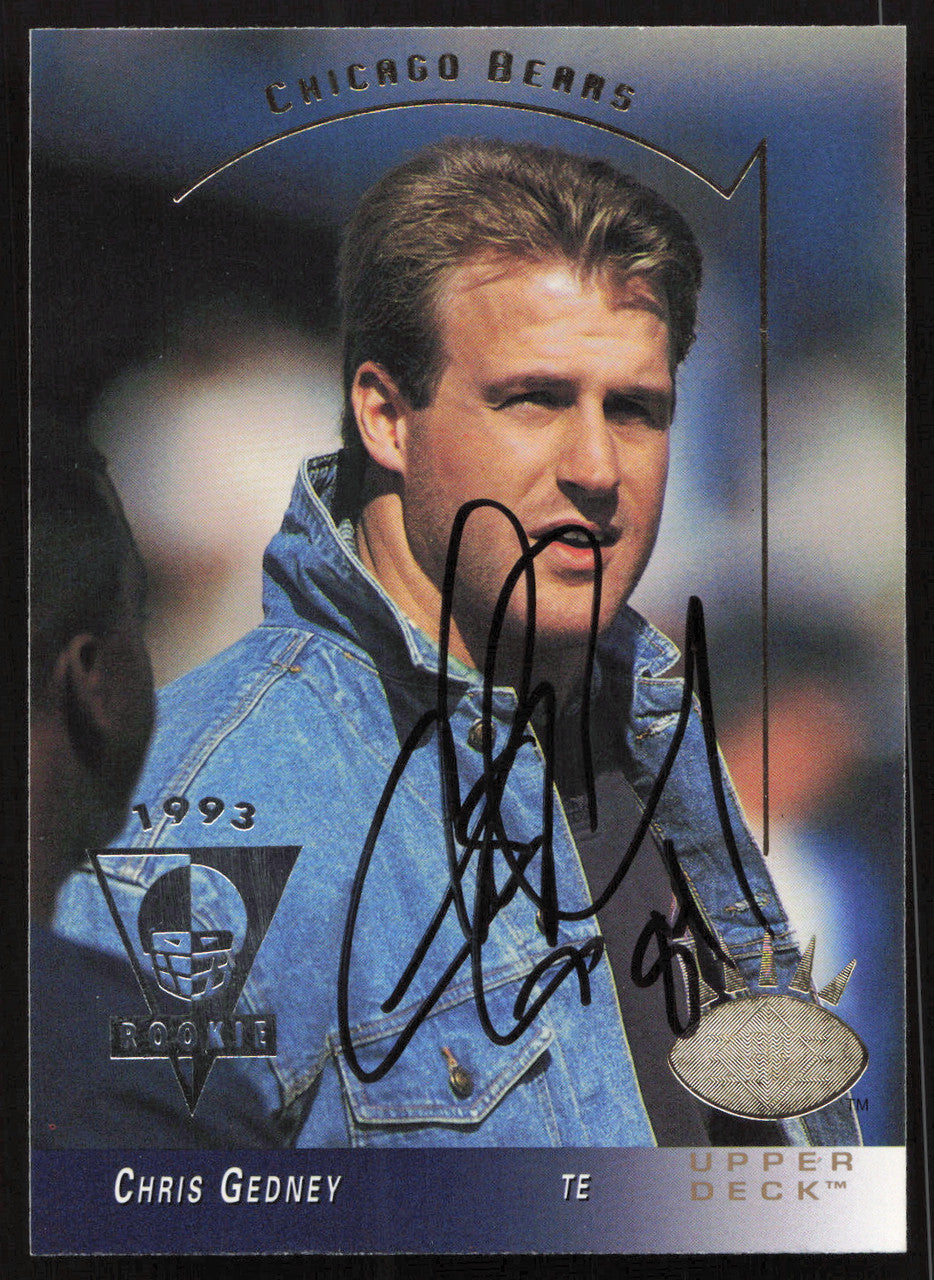 Chris Gedney Autographed 1993 Upper Deck SP Rookie Card #41 Chicago Bears SKU #260634