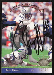 Chris Warren Autographed 1993 Upper Deck SP Card #251 Seattle Seahawks SKU #260642