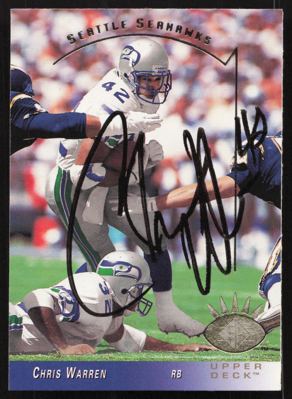 Chris Warren Autographed 1993 Upper Deck SP Card #251 Seattle Seahawks SKU #260642