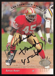 Adrian Hardy Autographed 1993 Upper Deck SP Rookie Card #236 San Francisco 49ers SKU #260650