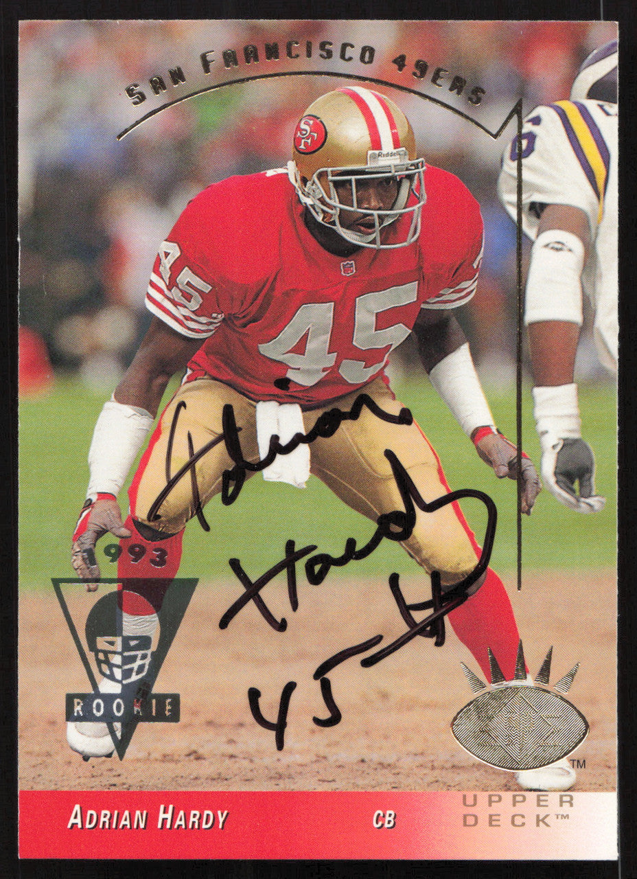 Adrian Hardy Autographed 1993 Upper Deck SP Rookie Card #236 San Francisco 49ers SKU #260650