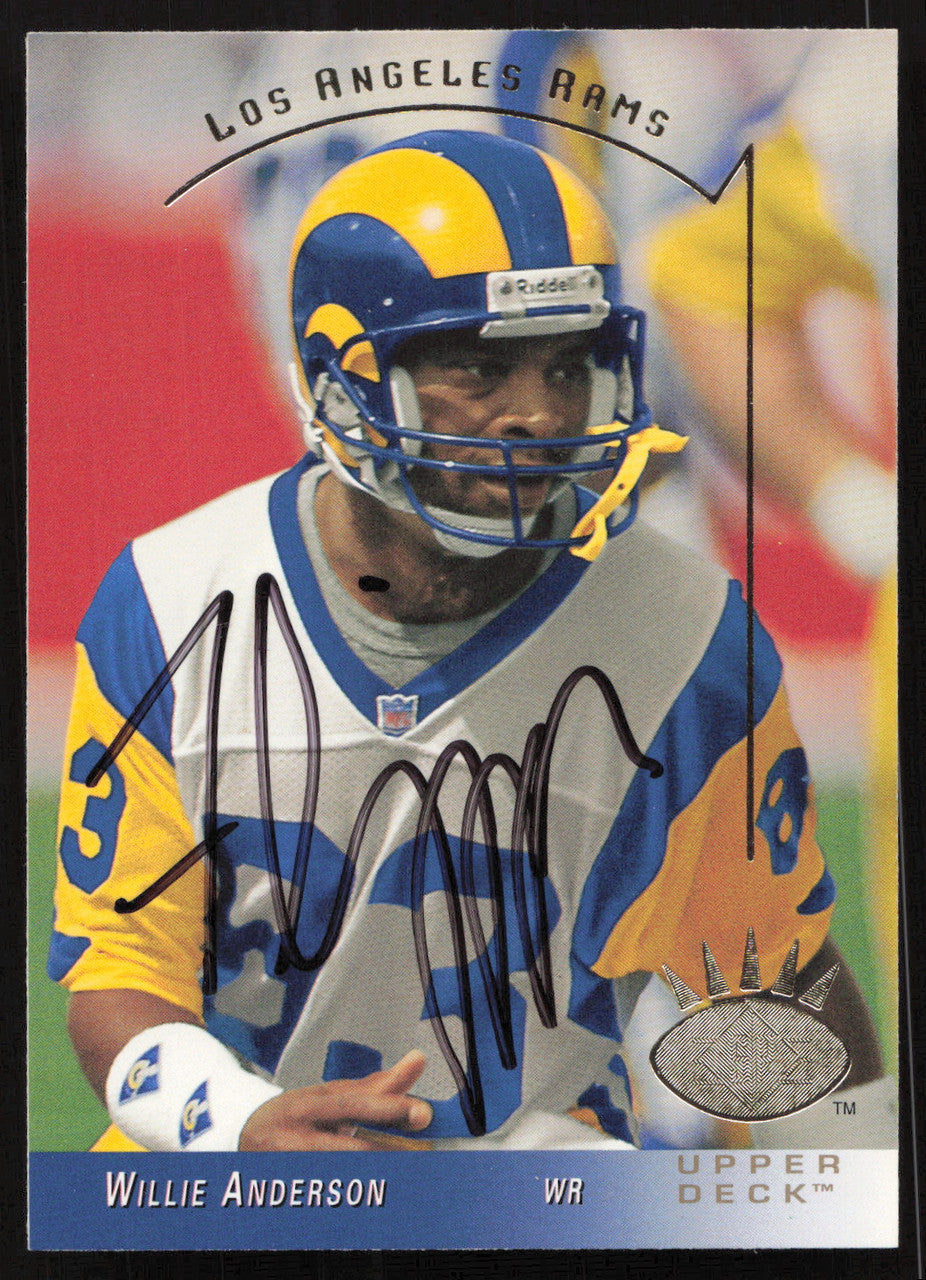 Willie Flipper Anderson Autographed 1993 Upper Deck SP Card #136 Los Angeles Rams SKU #260673