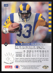 Willie Flipper Anderson Autographed 1993 Upper Deck SP Card #136 Los Angeles Rams SKU #260673
