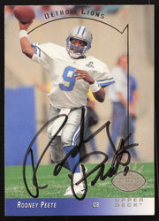 Rodney Peete Autographed 1993 Upper Deck SP Card #87 Detroit Lions SKU #260681