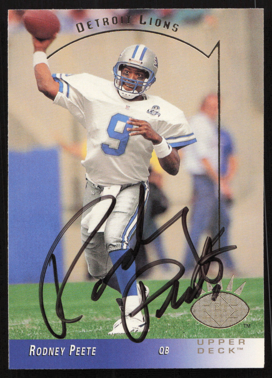 Rodney Peete Autographed 1993 Upper Deck SP Card #87 Detroit Lions SKU #260681