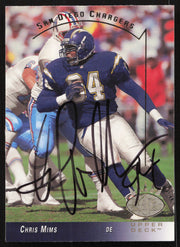 Chris Mims Autographed 1993 Upper Deck SP Card #232 San Diego Chargers SKU #260688