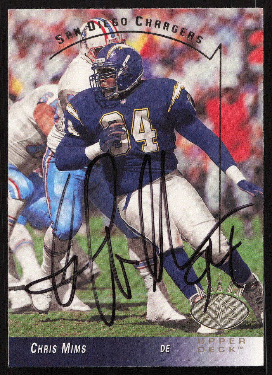 Chris Mims Autographed 1993 Upper Deck SP Card #232 San Diego Chargers SKU #260688