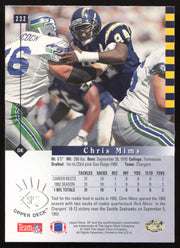 Chris Mims Autographed 1993 Upper Deck SP Card #232 San Diego Chargers SKU #260688