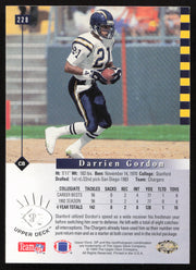 Darrien Gordon Autographed 1993 Upper Deck SP Rookie Card #228 San Diego Chargers SKU #260689