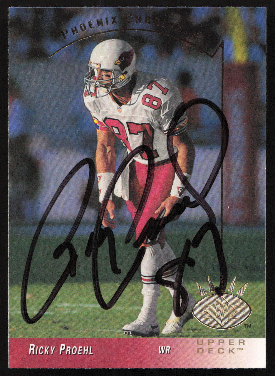 Ricky Proehl Autographed 1993 Upper Deck SP Card #216 Arizona Cardinals SKU #260694