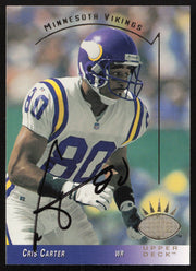 Cris Carter Autographed 1993 Upper Deck SP Card #155 Minnesota Vikings SKU #260700