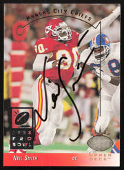 Neil Smith Autographed 1993 Upper Deck SP Card #124 Kansas City Chiefs SKU #260704