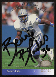 Bennie Blades Autographed 1993 Upper Deck SP Card #82 Detroit Lions SKU #260708