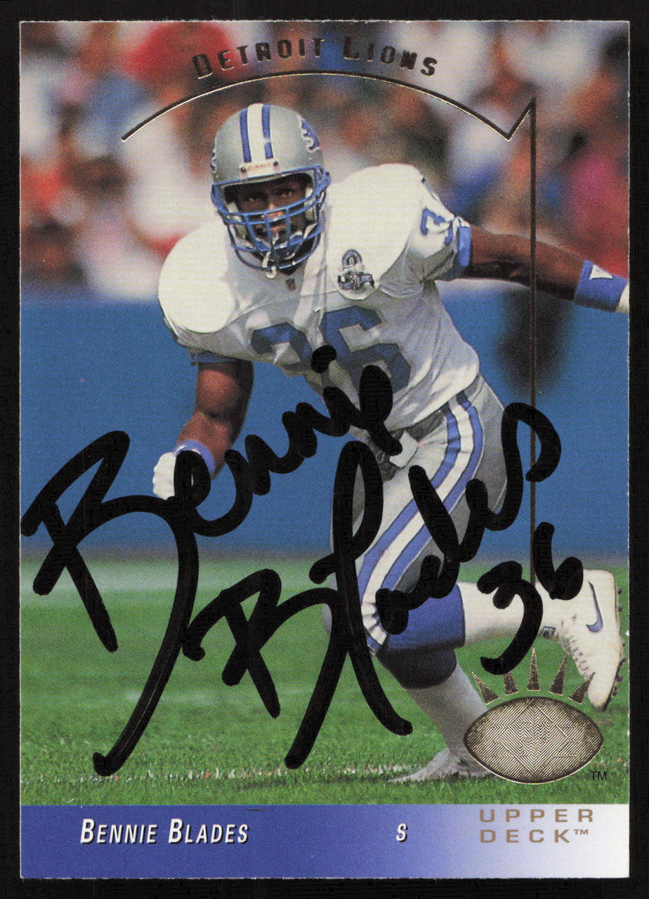 Bennie Blades Autographed 1993 Upper Deck SP Card #82 Detroit Lions SKU #260708