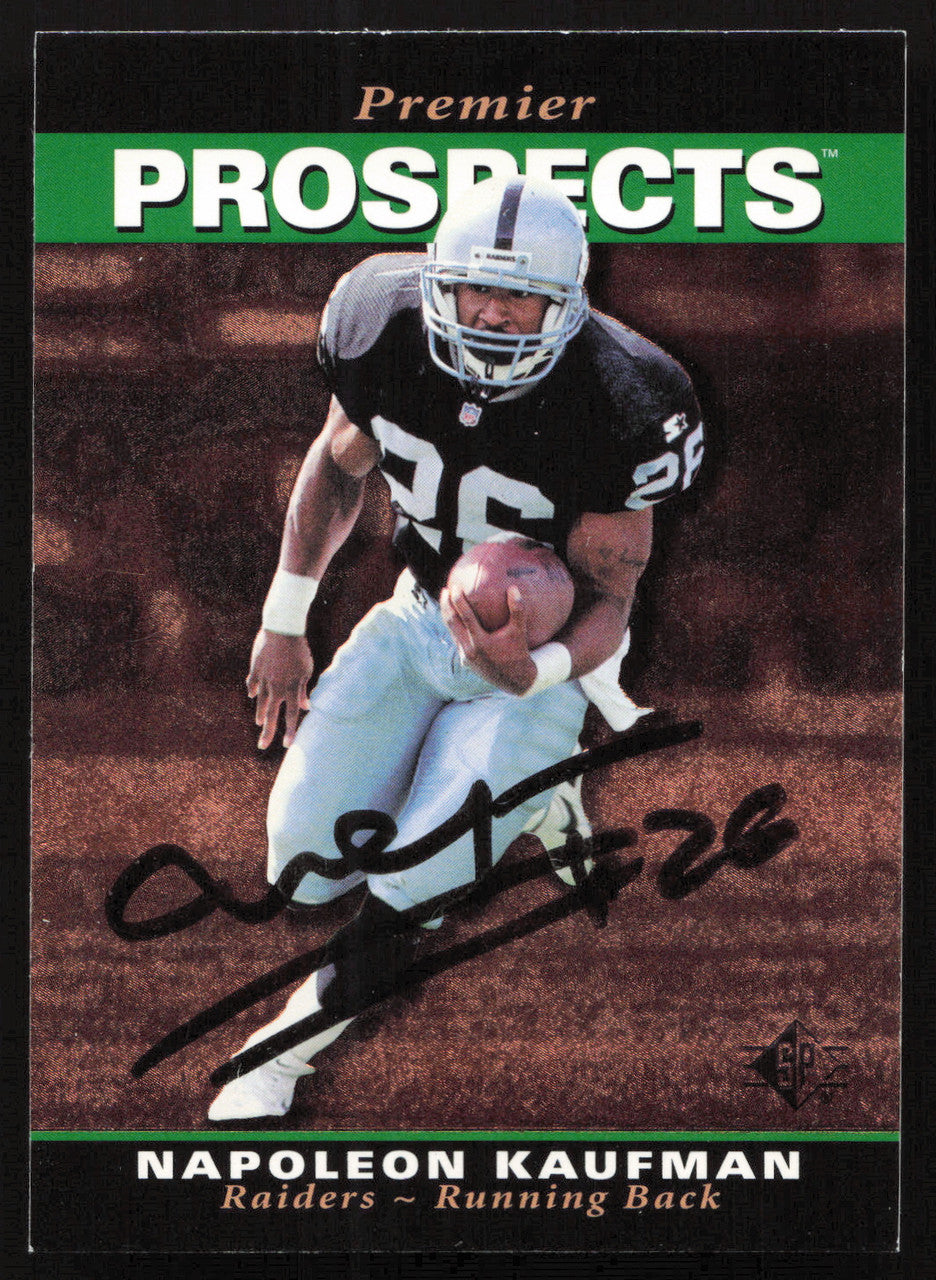 Napoleon Kaufman Autographed 1995 Upper Deck SP Rookie Card #17 Los Angeles Raiders SKU #260710