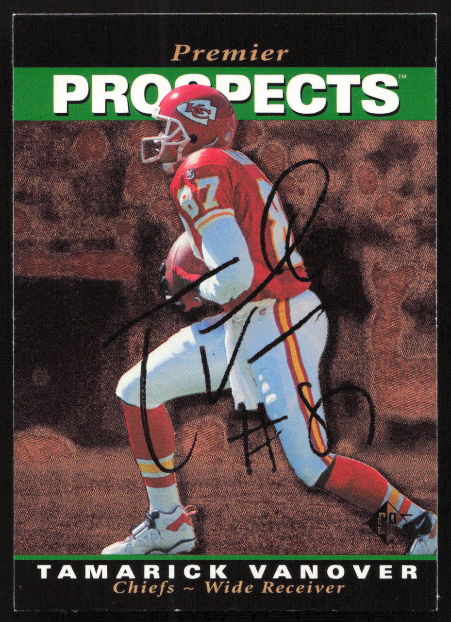Tamarick Vanover Autographed 1995 Upper Deck SP Rookie Card #16 Kansas City Chiefs SKU #260712