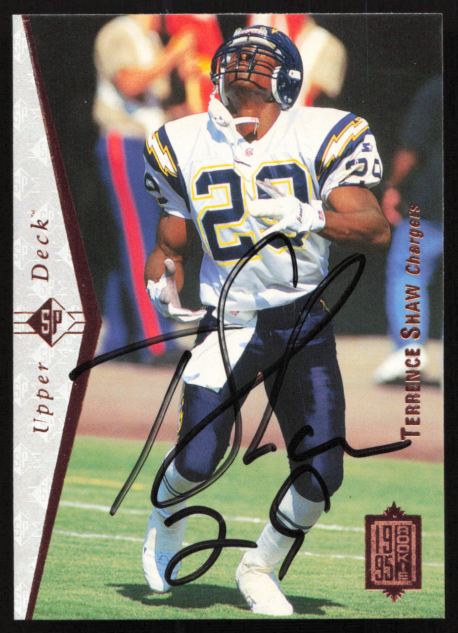 Terrance Shaw Autographed 1995 Upper Deck SP Card #190 San Diego Chargers SKU #260719