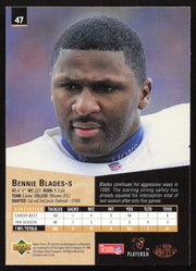 Bennie Blades Autographed 1995 Upper Deck SP Card #47 Detroit Lions SKU #260722