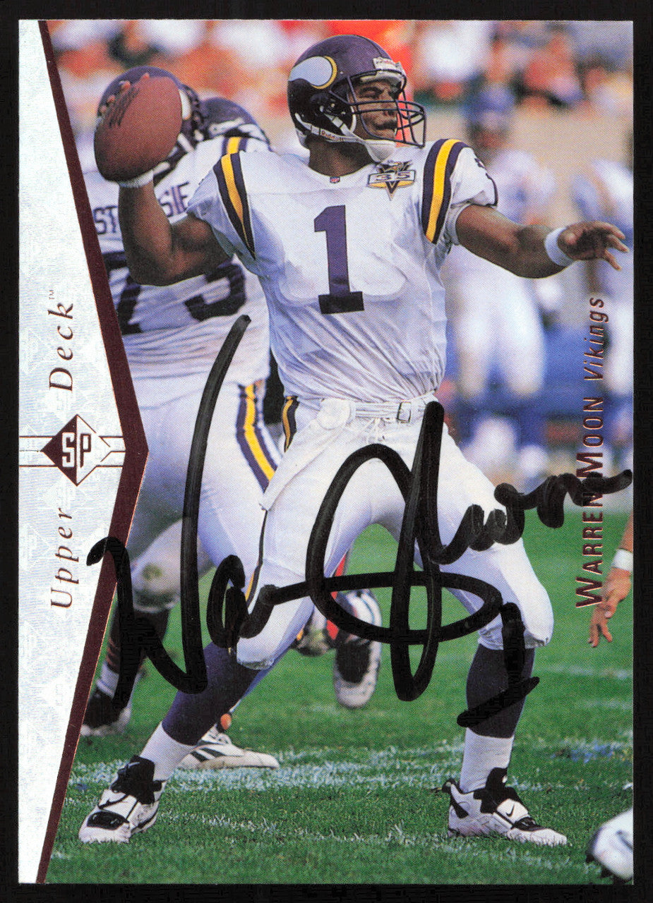 Warren Moon Autographed 1995 Upper Deck SP Card #68 Minnesota Vikings SKU #260723
