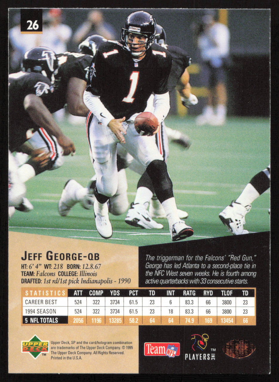 Jeff George Autographed 1995 Upper Deck SP Card #26 Atlanta Falcons SKU #260742