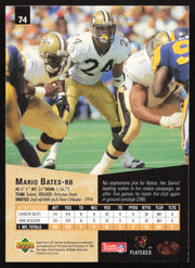 Mario Bates Autographed 1995 Upper Deck SP Card #74 New Orleans Saints SKU #260747