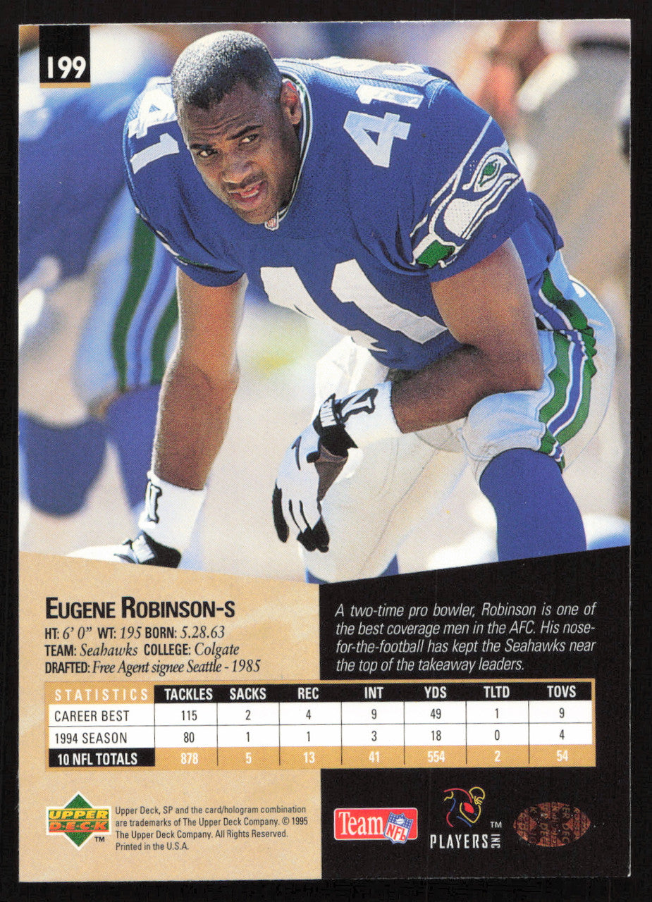 Eugene Robinson Autographed 1995 Upper Deck SP Card #199 Seattle Seahawks SKU #260762