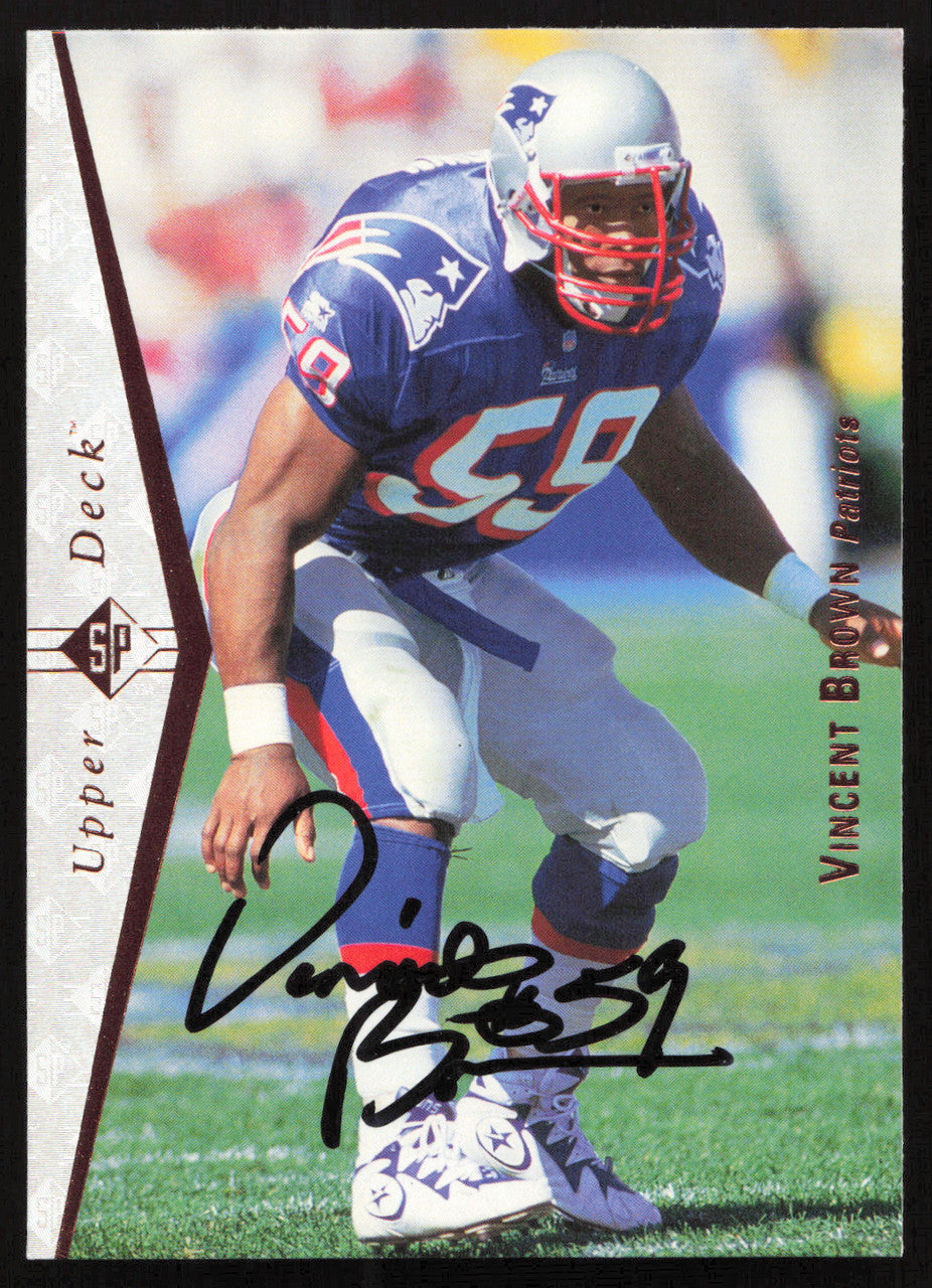Vincent Brown Autographed 1995 Upper Deck SP Card #175 New England Patriots SKU #260765