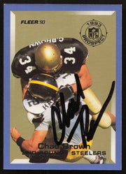 Chad Brown Autographed 1993 Fleer Prospect Rookie Card #28 Pittsburgh Steelers SKU #260769