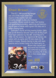 Chad Brown Autographed 1993 Fleer Prospect Rookie Card #28 Pittsburgh Steelers SKU #260769