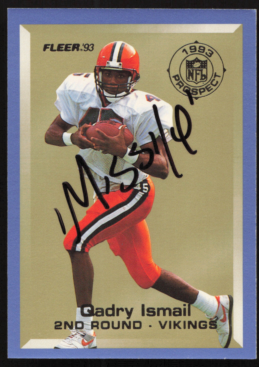 Qadry Ismail Autographed 1993 Fleer Prospect Rookie Card #24 Minnesota Vikings SKU #260773