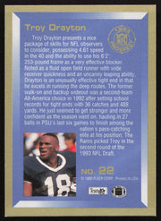 Troy Drayton Autographed 1993 Fleer Prospect Rookie Card #22 Los Angeles Rams SKU #260775
