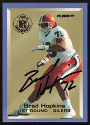 Brad Hopkins Autographed 1993 Fleer Prospect Rookie Card #9 Houston Oilers SKU #260778