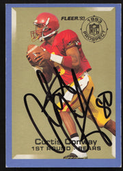 Curtis Conway Autographed 1993 Fleer Prospect Rookie Card #5 Chicago Bears SKU #260782