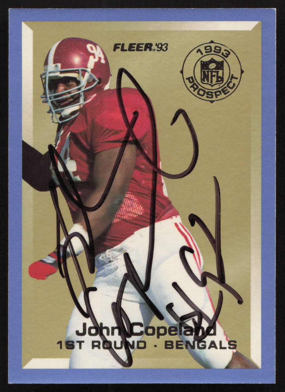 John Copeland Autographed 1993 Fleer Prospect Rookie Card #3 Cincinnati Bengals SKU #260784