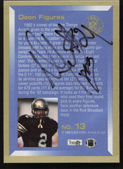 Deon Figures Autographed 1993 Fleer Prospect Rookie Card #13 Pittsburgh Steelers (Signed on Back) SKU #260786