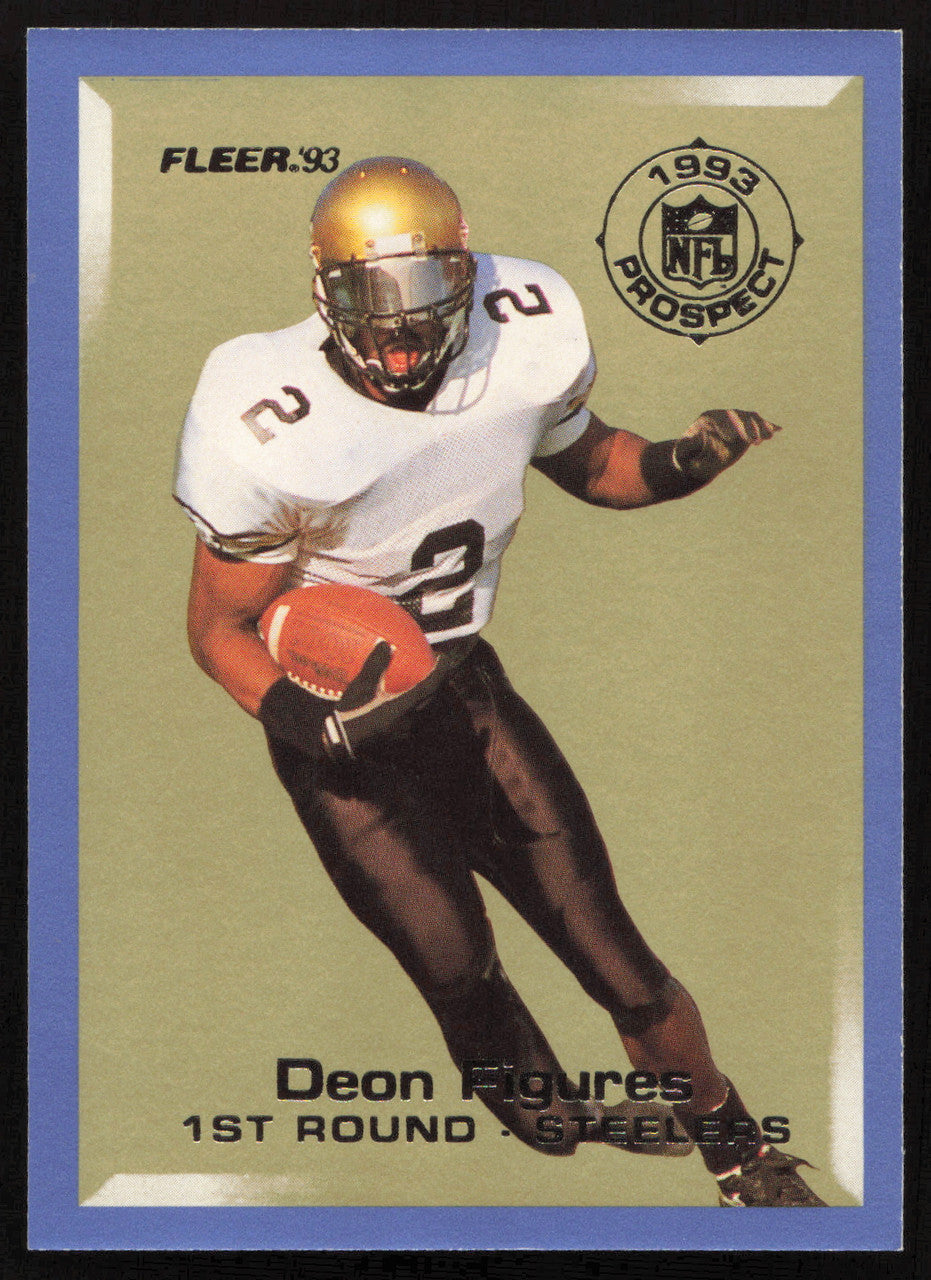 Deon Figures Autographed 1993 Fleer Prospect Rookie Card #13 Pittsburgh Steelers (Signed on Back) SKU #260786