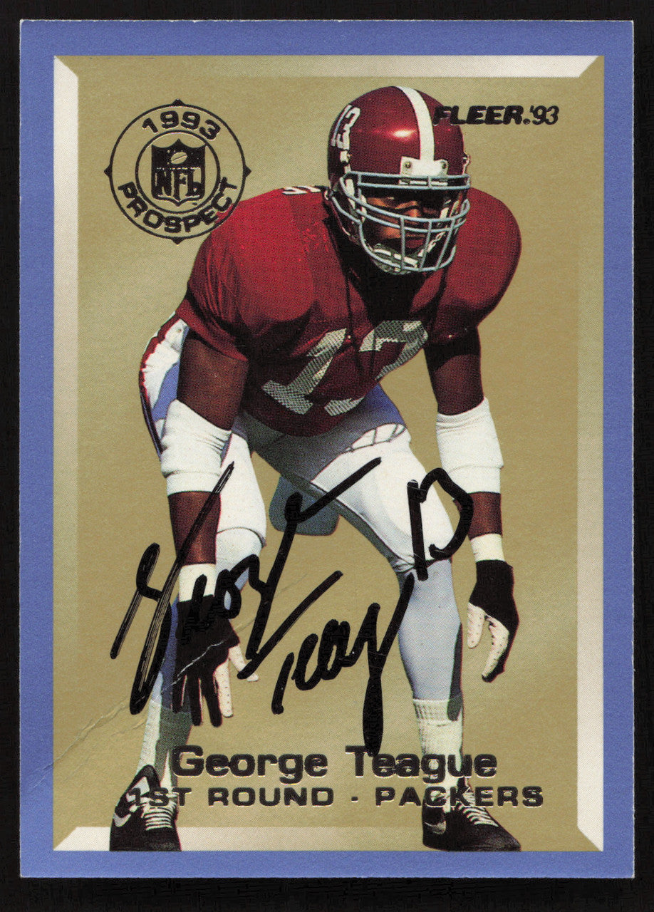 George Teague Autographed 1993 Fleer Prospect Rookie Card #18 Green Bay Packers SKU #260787