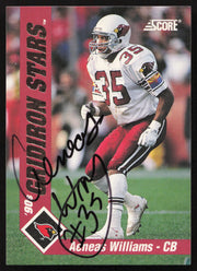 Aeneas Williams Autographed 1992 Score '90s Gridiron Stars Card #22 Arizona Cardinals SKU #260791
