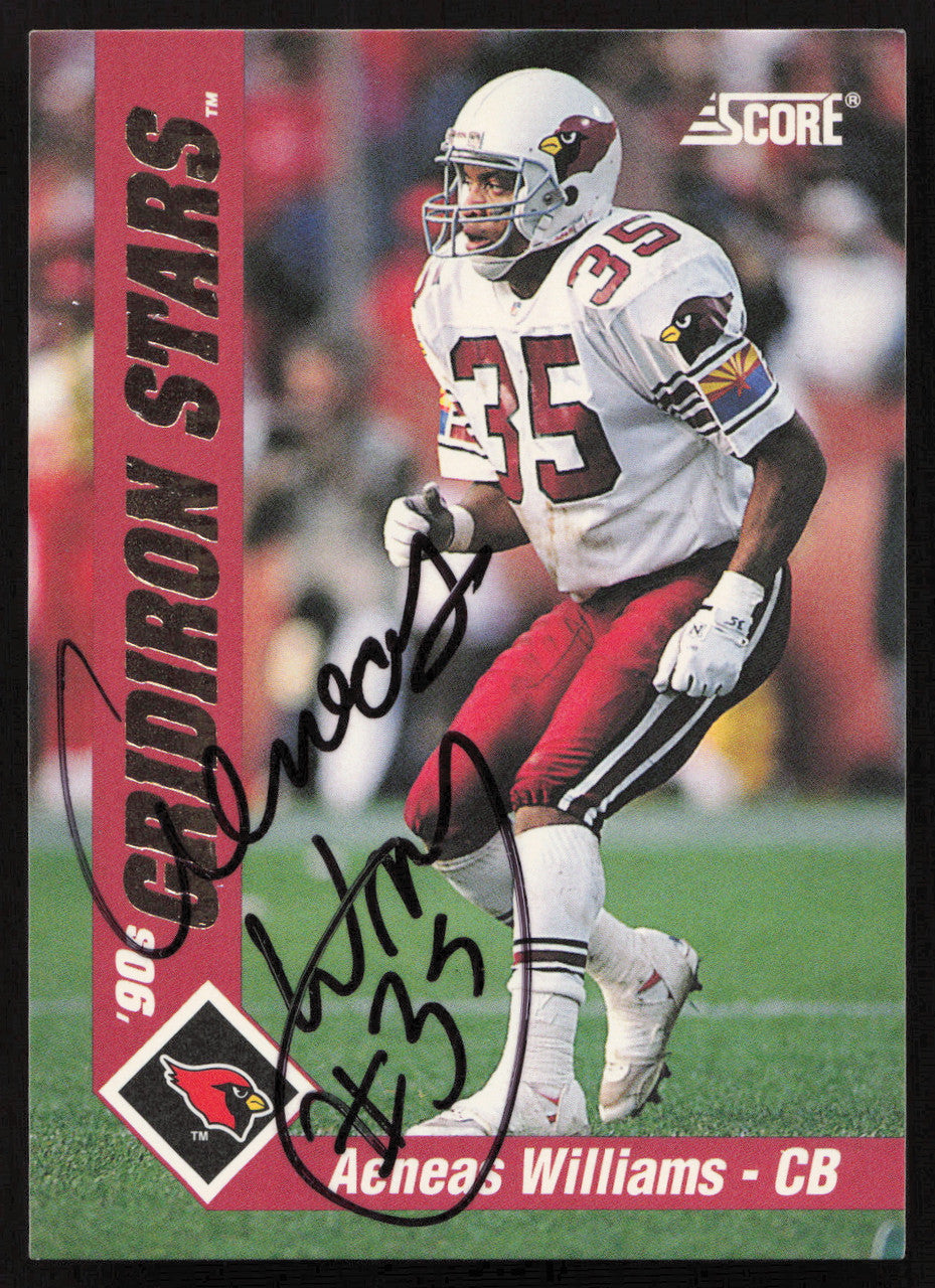 Aeneas Williams Autographed 1992 Score '90s Gridiron Stars Card #22 Arizona Cardinals SKU #260791