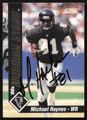 Michael Haynes Autographed 1992 Score '90s Gridiron Stars Card #32 Atlanta Falcons SKU #260792