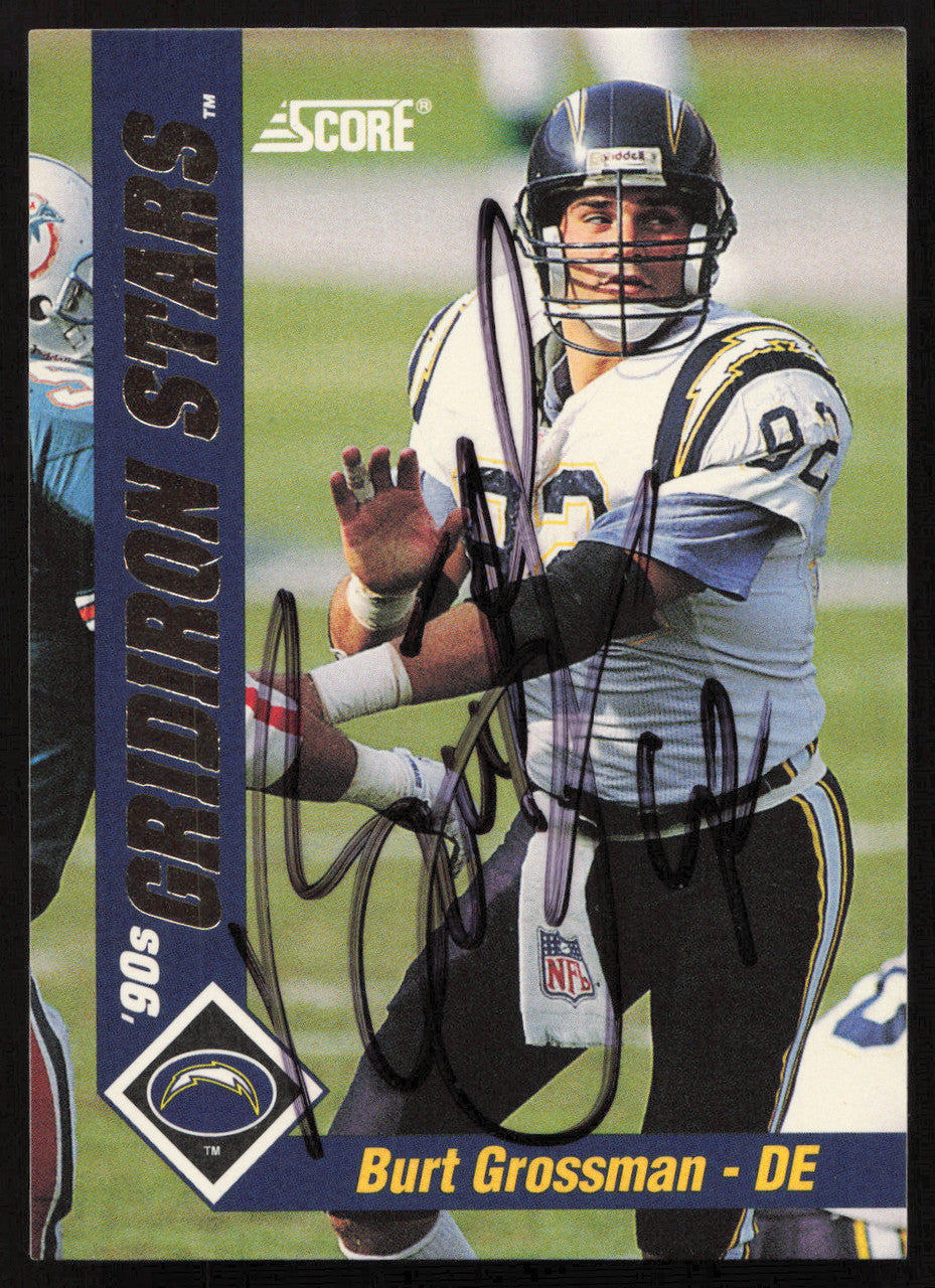Burt Grossman Autographed 1992 Score '90s Gridiron Stars Card #31 San Diego Chargers SKU #260793
