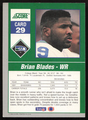 Brian Blades Autographed 1992 Score '90s Gridiron Stars Card #29 Seattle Seahawks SKU #260794