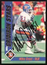 Mike Croel Autographed 1992 Score '90s Gridiron Stars Card #2 Denver Broncos SKU #260795